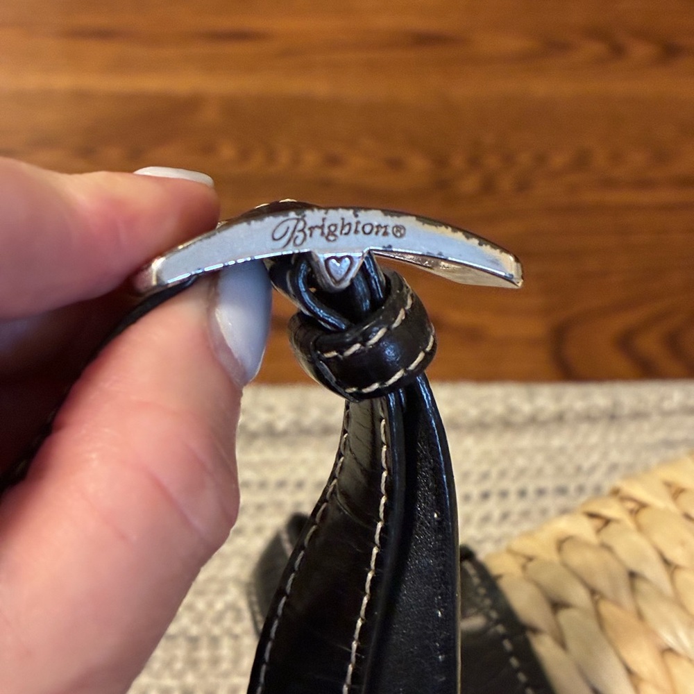 Brighton Woven Straw and Leather Crossbody with Red Ladybug Accents - Picture 9 of 10